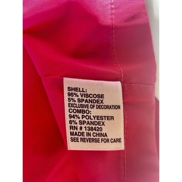 etcetera Short Sleeve V Neck  Tie Closure & Side Zip  dress Size 8 Pink - Picture 9 of 15